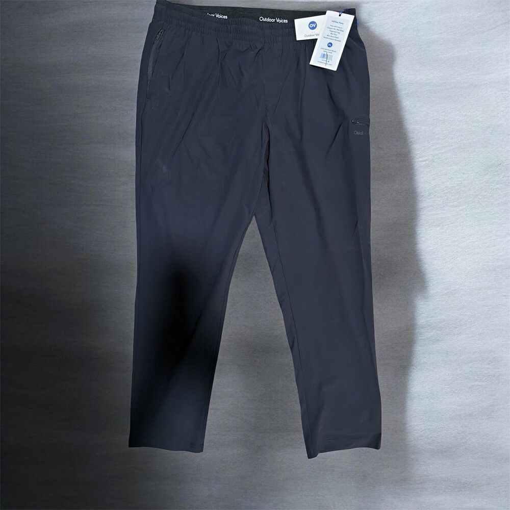 Outdoor Voices Men's XL Black Jogger Pants Elastic Waist Drawstring Poly/Spandex